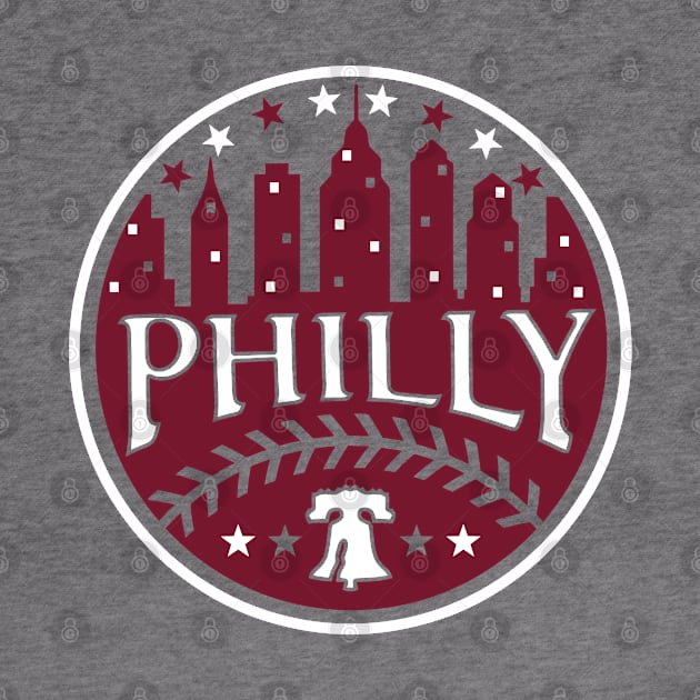 Philly Red White and Philadelphia Blue Baseball Fan Phils Fan Favorite by TeeCreations